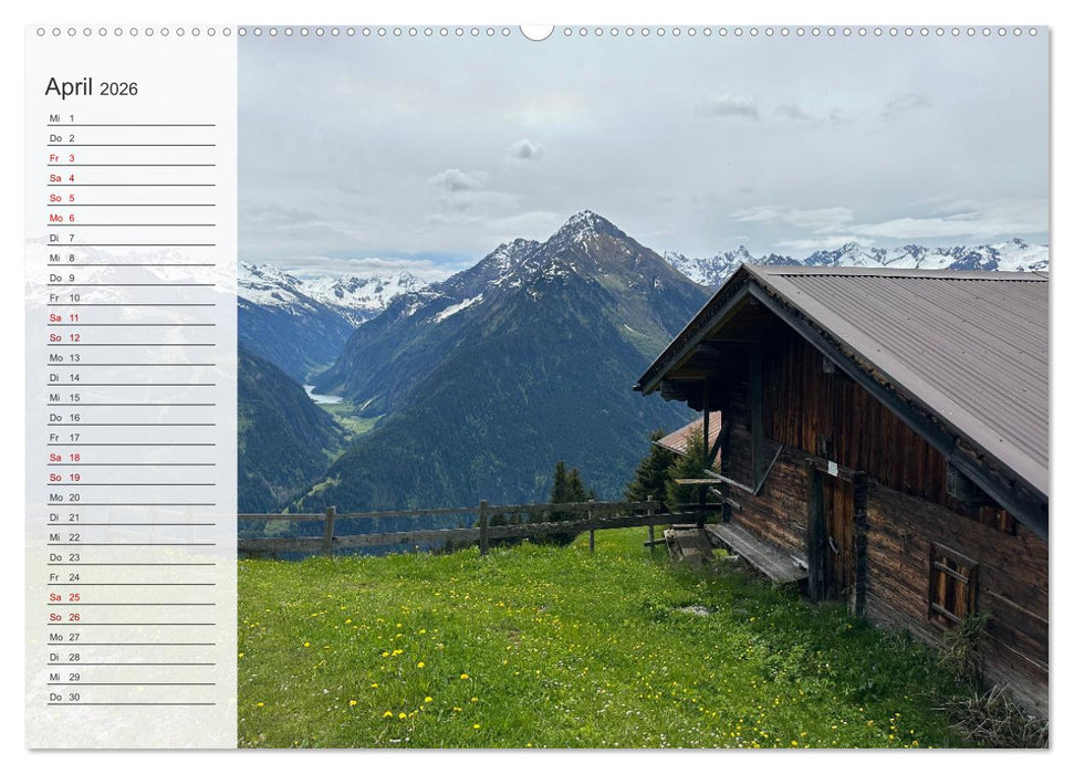 Alpenauszeit - Die Berghütten unserer Alpen (CALVENDO Premium Wandkalender 2026)