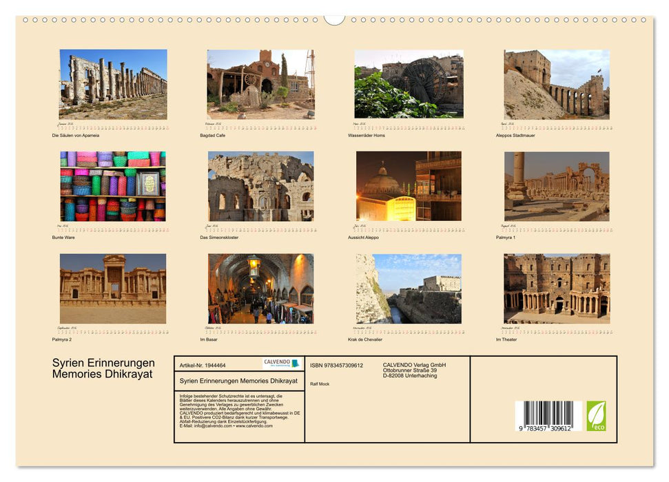Syrien Erinnerungen Memories Dhikrayat (CALVENDO Premium Wandkalender 2026)