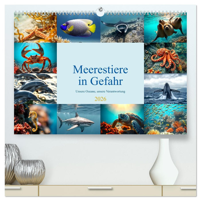 Meerestiere in Gefahr - Unsere Ozeane, unsere Verantwortung (CALVENDO Premium Wandkalender 2026)