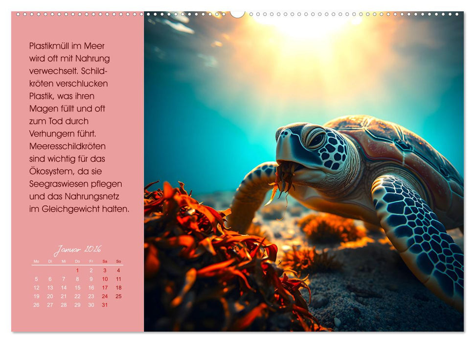 Meerestiere in Gefahr - Unsere Ozeane, unsere Verantwortung (CALVENDO Premium Wandkalender 2026)