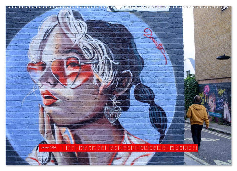 Streetart-Kunst, die die Straßen Londons atmen lässt (CALVENDO Wandkalender 2026)