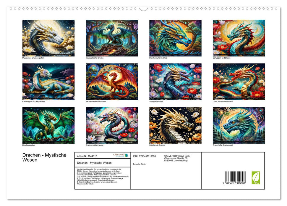 Drachen - Mystische Wesen (CALVENDO Premium Wandkalender 2026)