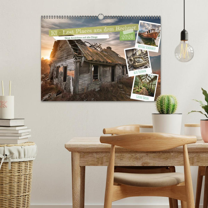 KI - Lost Places aus dem Rechner (CALVENDO Wandkalender 2026)