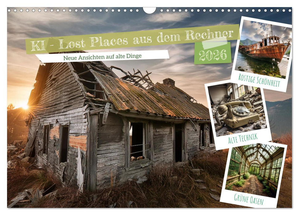 KI - Lost Places aus dem Rechner (CALVENDO Wandkalender 2026)