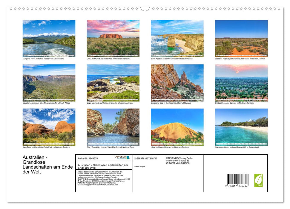Australien - Grandiose Landschaften am Ende der Welt (CALVENDO Premium Wandkalender 2026)