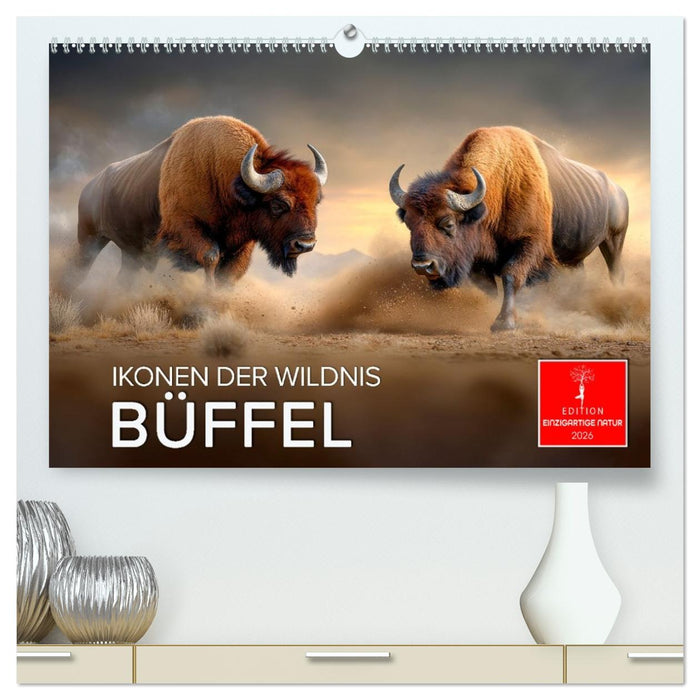 Büffel - Ikonen der Wildnis (CALVENDO Premium Wandkalender 2026)