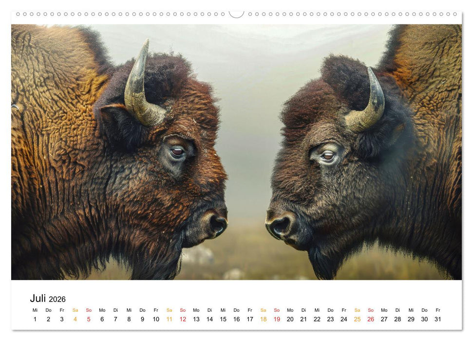 Büffel - Ikonen der Wildnis (CALVENDO Premium Wandkalender 2026)