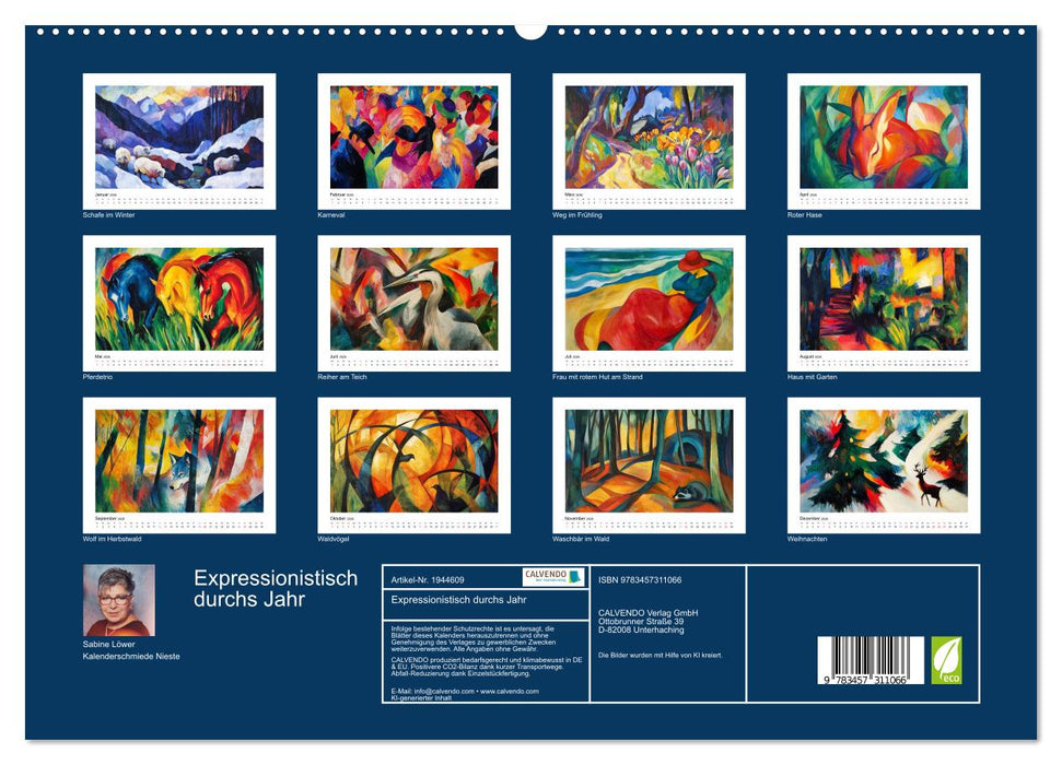 Expressionistisch durchs Jahr (CALVENDO Premium Wandkalender 2026)