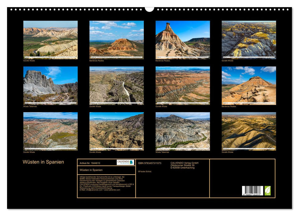 Wüsten in Spanien (CALVENDO Wandkalender 2026)