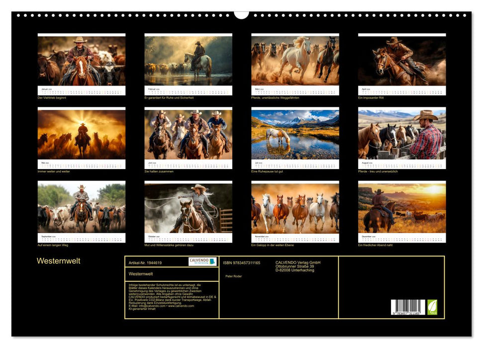 Westernwelt (CALVENDO Wandkalender 2026)