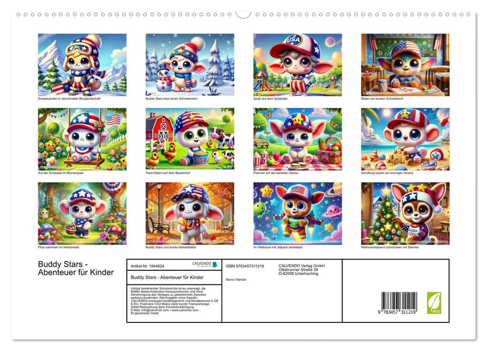 Buddy Stars - Abenteuer für Kinder (CALVENDO Premium Wandkalender 2026)