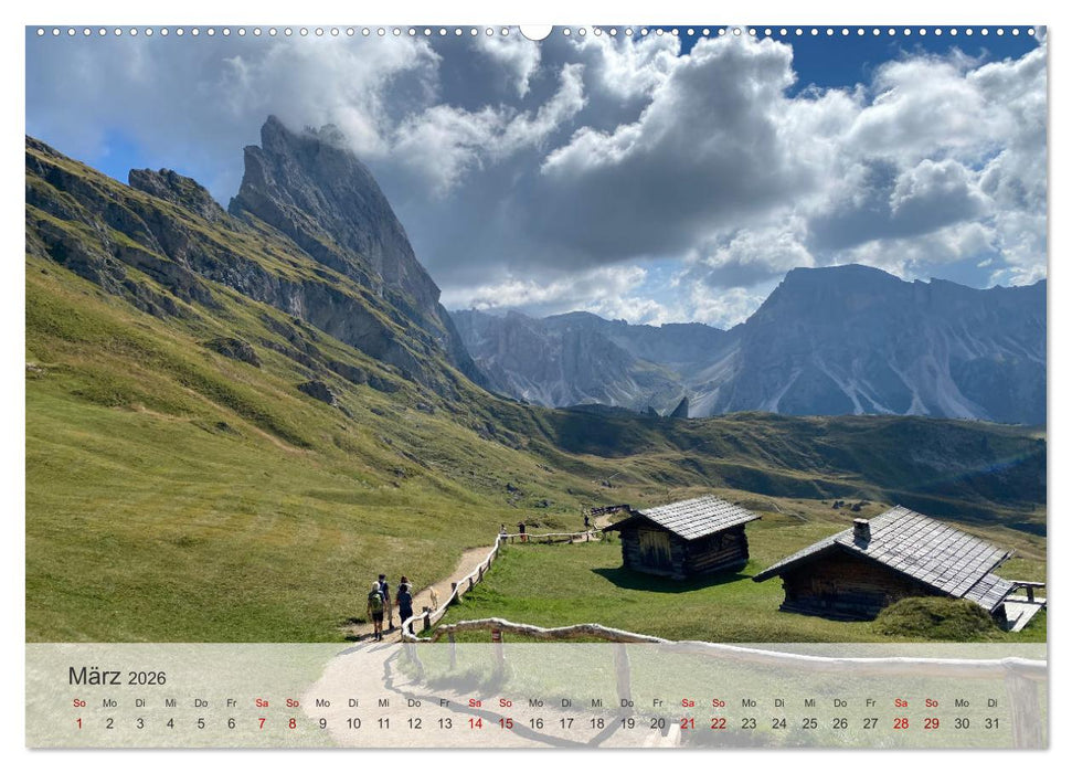 Alpenauszeit - Die Berghütten unserer Alpen (CALVENDO Wandkalender 2026)