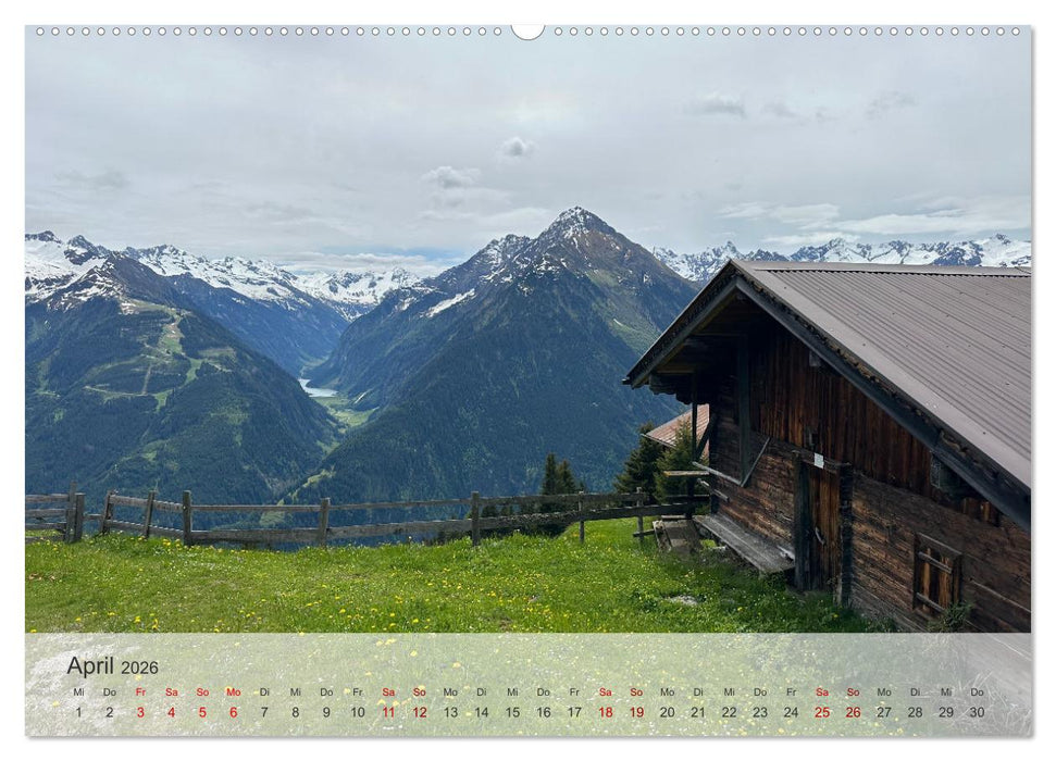 Alpenauszeit - Die Berghütten unserer Alpen (CALVENDO Wandkalender 2026)