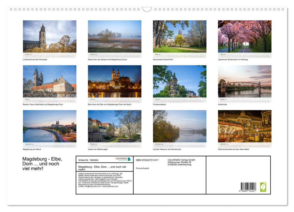 Magdeburg - Elbe, Dom ... und noch viel mehr! (CALVENDO Wandkalender 2026)