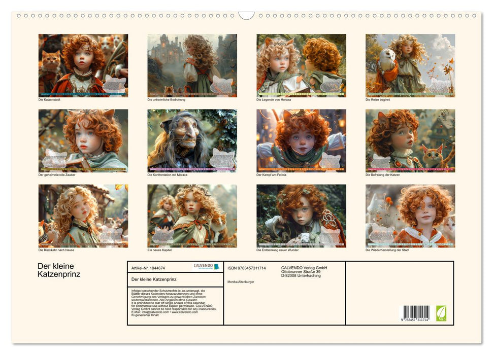 Der kleine Katzenprinz (CALVENDO Wandkalender 2026)