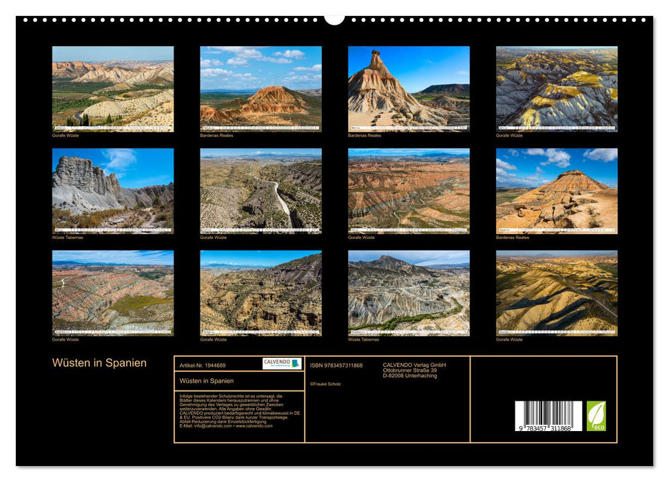 Wüsten in Spanien (CALVENDO Premium Wandkalender 2026)
