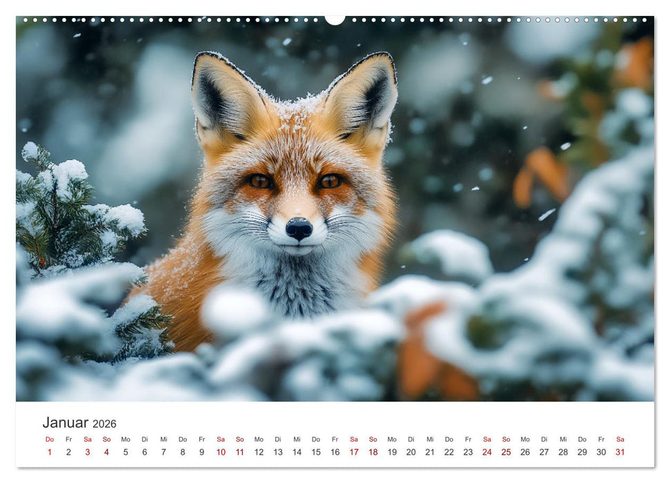 Wild und weich - Die zauberhafte Welt der Rotfüchse (CALVENDO Wandkalender 2026)