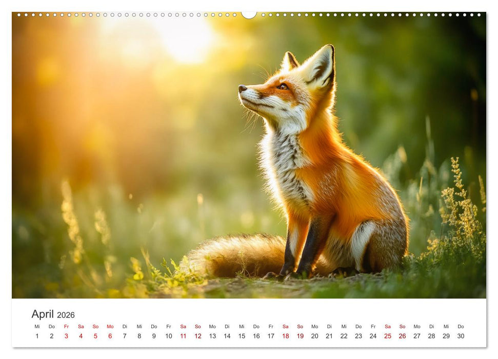 Wild und weich - Die zauberhafte Welt der Rotfüchse (CALVENDO Wandkalender 2026)