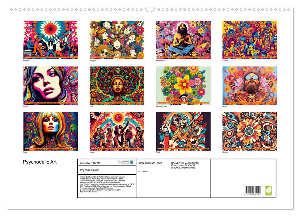Psychodelic Art (CALVENDO Wandkalender 2026)