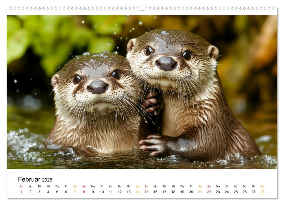 Wilde Heimat - Fischotter (CALVENDO Premium Wandkalender 2026)