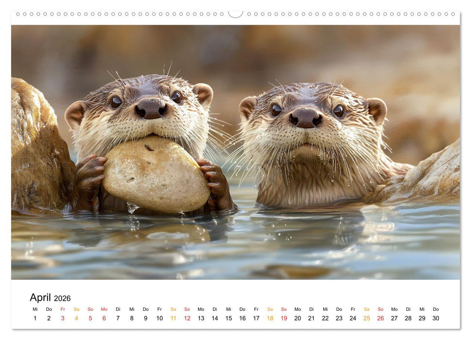Wilde Heimat - Fischotter (CALVENDO Premium Wandkalender 2026)