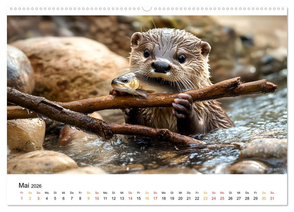 Wilde Heimat - Fischotter (CALVENDO Premium Wandkalender 2026)