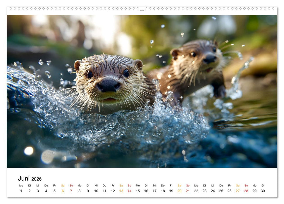 Wilde Heimat - Fischotter (CALVENDO Premium Wandkalender 2026)