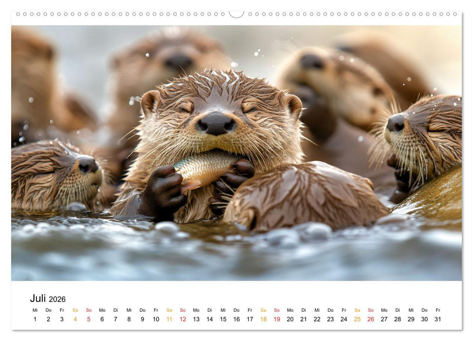Wilde Heimat - Fischotter (CALVENDO Premium Wandkalender 2026)