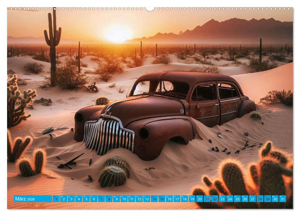 Oldtimer im Wüstensand (CALVENDO Wandkalender 2026)