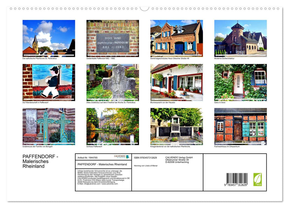 PAFFENDORF - Malerisches Rheinland (CALVENDO Premium Wandkalender 2026)