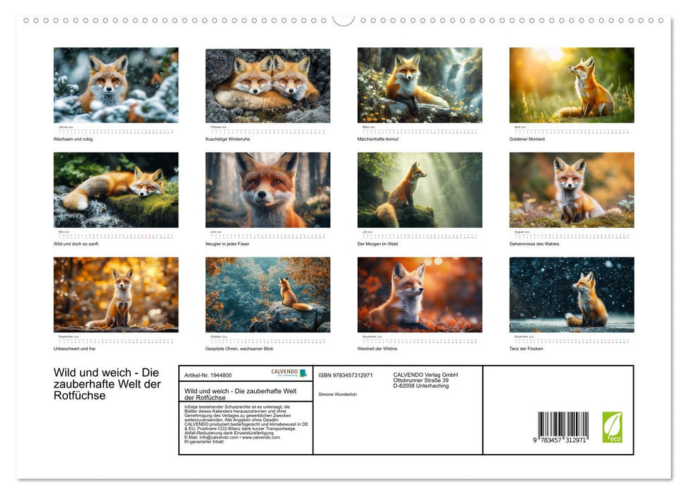 Wild und weich - Die zauberhafte Welt der Rotfüchse (CALVENDO Premium Wandkalender 2026)