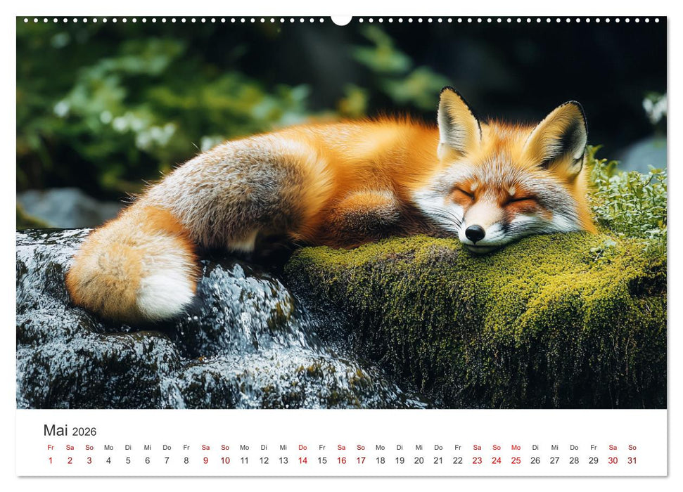 Wild und weich - Die zauberhafte Welt der Rotfüchse (CALVENDO Premium Wandkalender 2026)