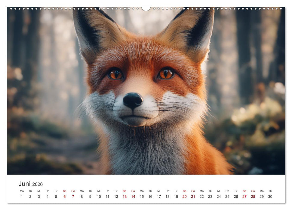 Wild und weich - Die zauberhafte Welt der Rotfüchse (CALVENDO Premium Wandkalender 2026)