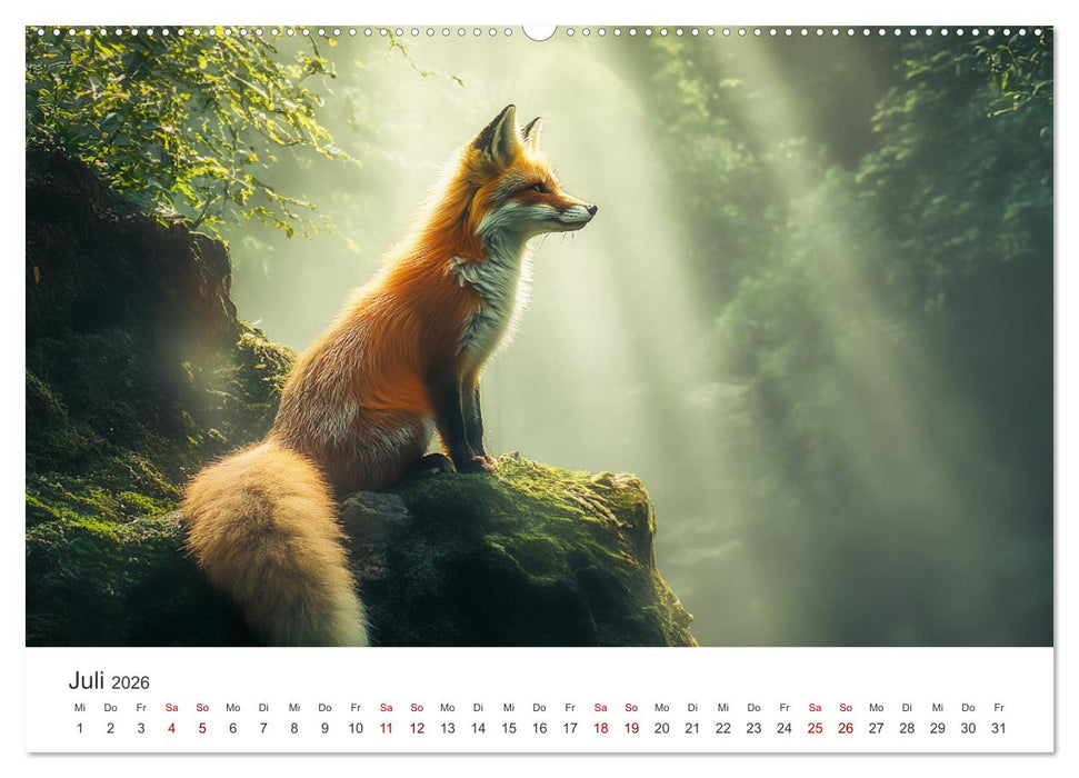 Wild und weich - Die zauberhafte Welt der Rotfüchse (CALVENDO Premium Wandkalender 2026)