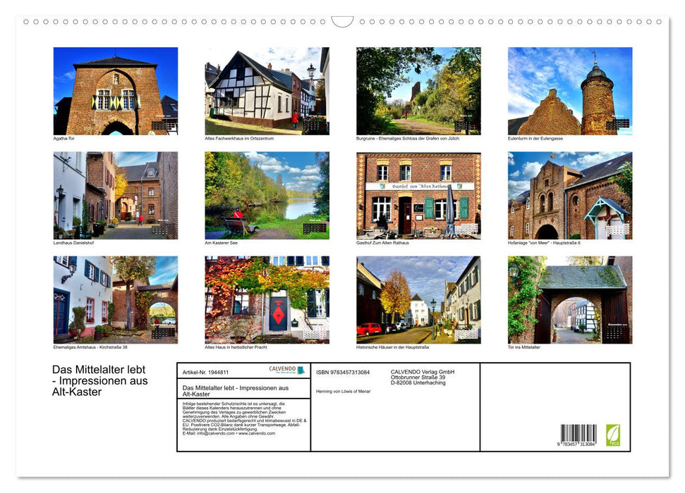 Das Mittelalter lebt - Impressionen aus Alt-Kaster (CALVENDO Wandkalender 2026)