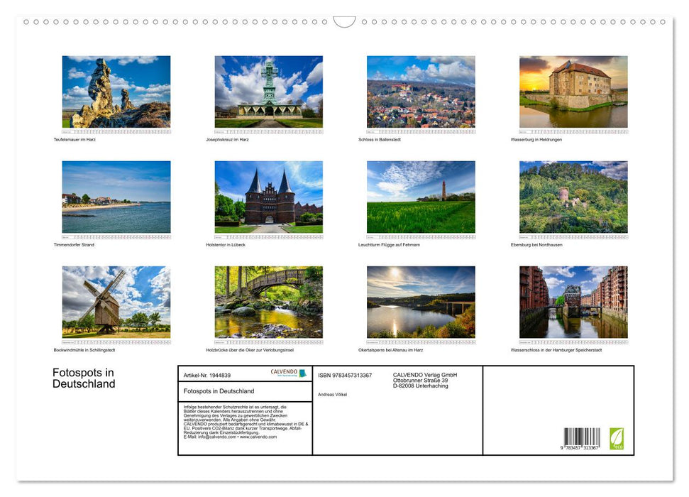 Fotospots in Deutschland (CALVENDO Wandkalender 2026)