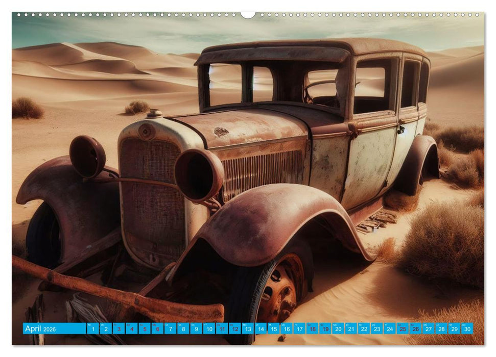Oldtimer im Wüstensand (CALVENDO Premium Wandkalender 2026)