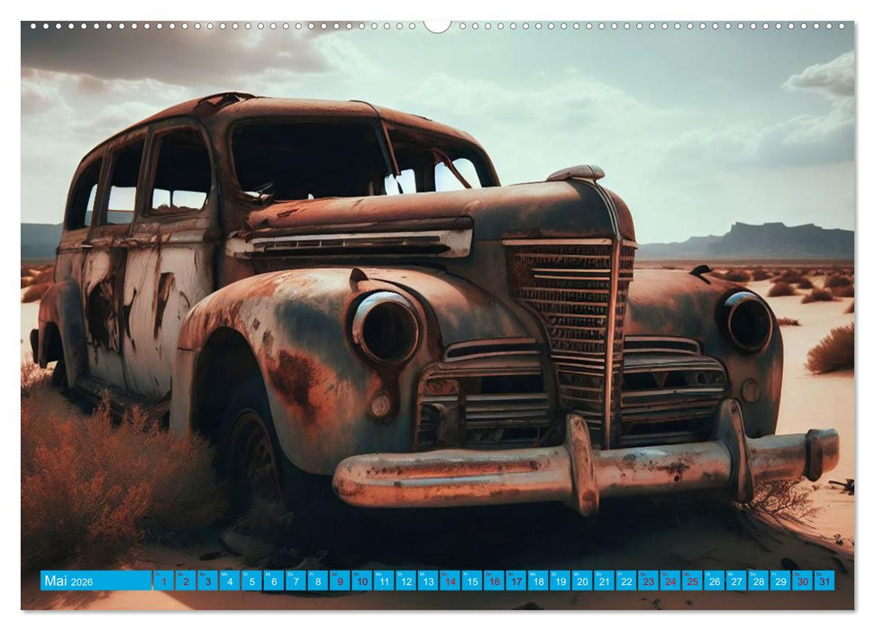 Oldtimer im Wüstensand (CALVENDO Premium Wandkalender 2026)