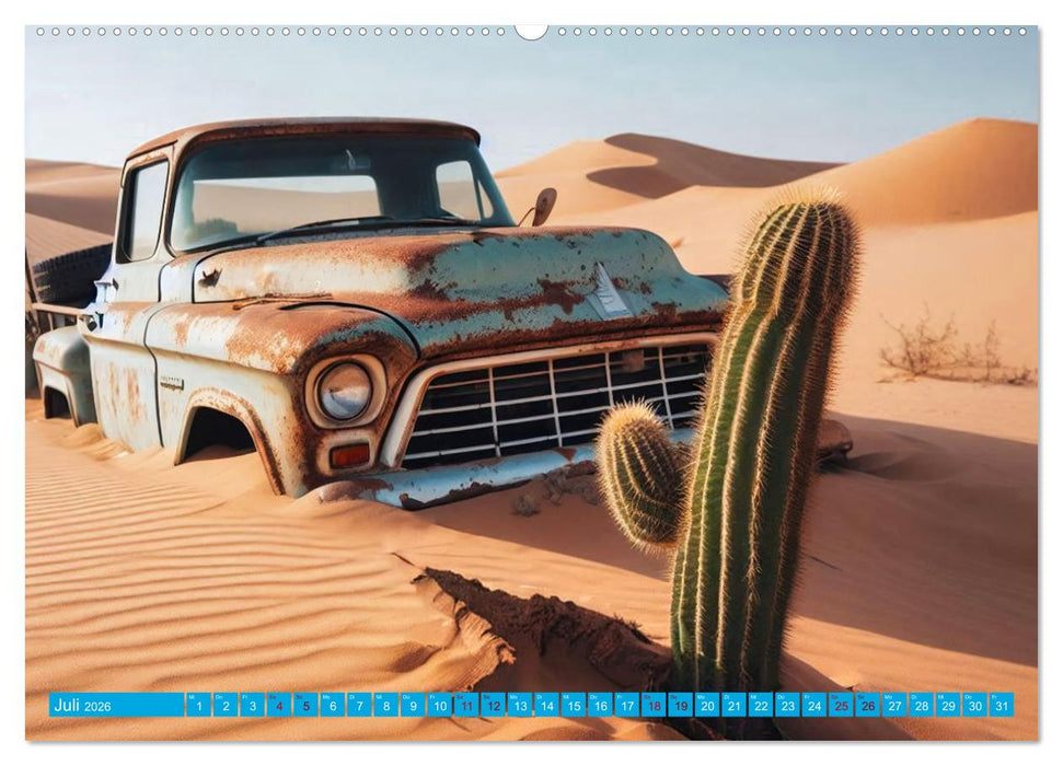 Oldtimer im Wüstensand (CALVENDO Premium Wandkalender 2026)