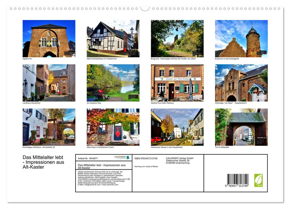 Das Mittelalter lebt - Impressionen aus Alt-Kaster (CALVENDO Premium Wandkalender 2026)