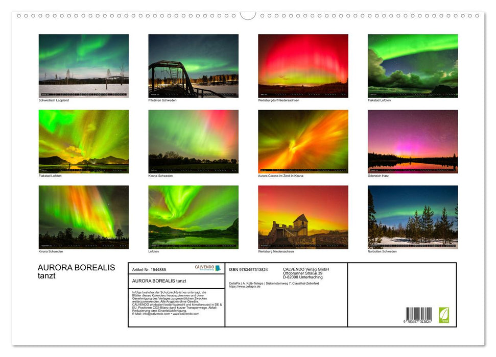 AURORA BOREALIS tanzt (CALVENDO Wandkalender 2026)