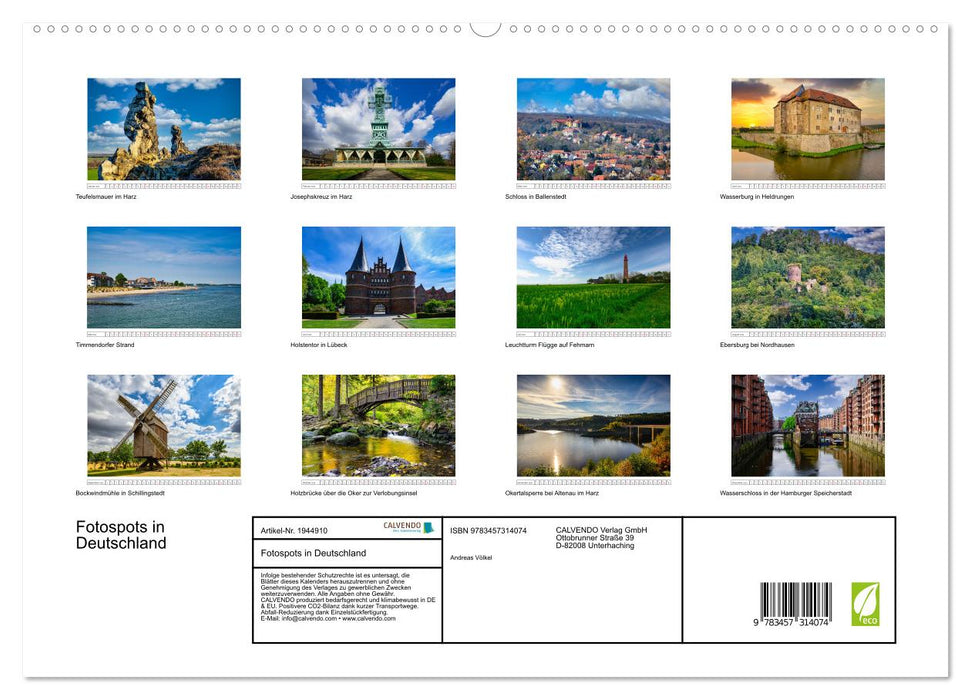 Fotospots in Deutschland (CALVENDO Premium Wandkalender 2026)