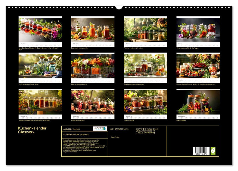 Küchenkalender Glaswerk (CALVENDO Wandkalender 2026)