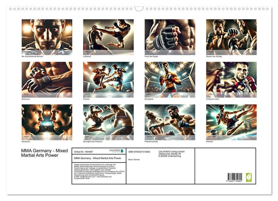 MMA Germany - Mixed Martial Arts Power (CALVENDO Wandkalender 2026)