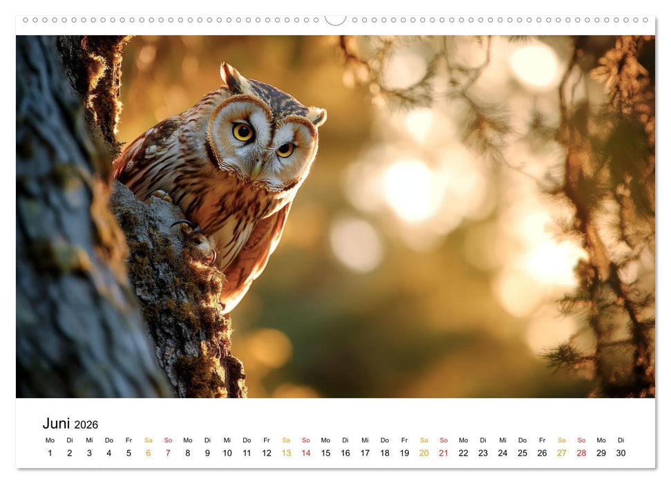 Im Reich der Eulen (CALVENDO Premium Wandkalender 2026)