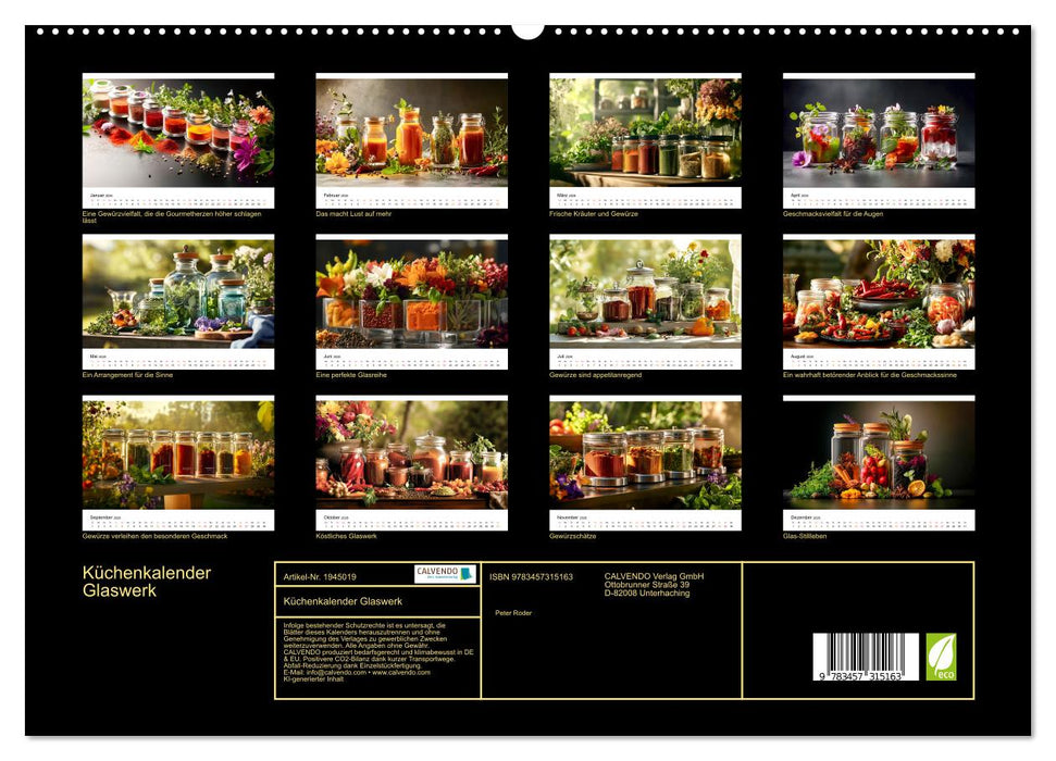 Küchenkalender Glaswerk (CALVENDO Premium Wandkalender 2026)