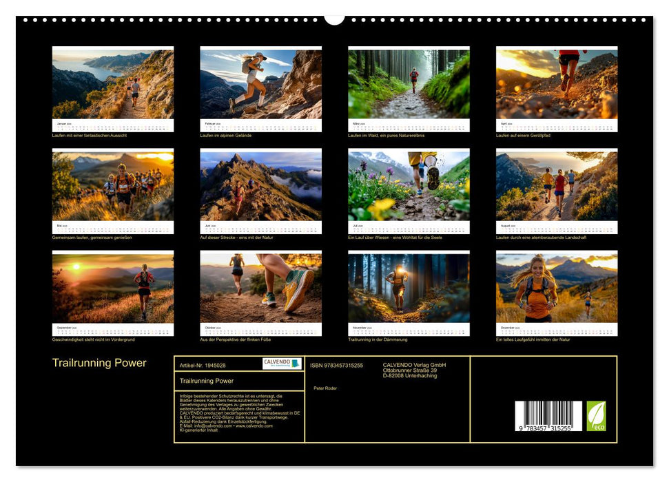 Trailrunning Power (CALVENDO Premium Wandkalender 2026)