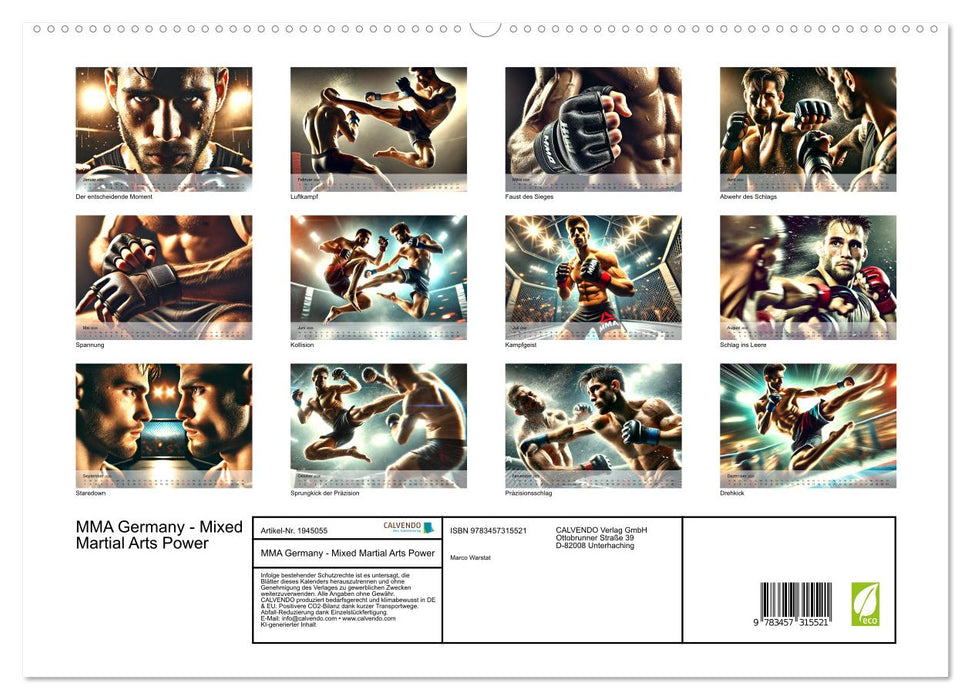 MMA Germany - Mixed Martial Arts Power (CALVENDO Premium Wandkalender 2026)