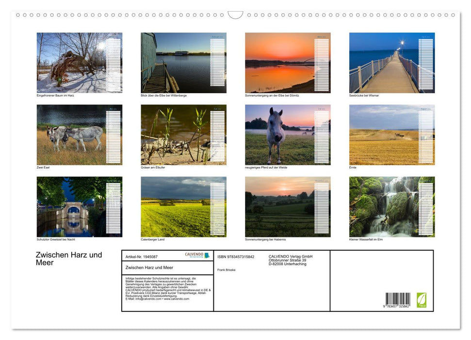 Zwischen Harz und Meer (CALVENDO Wandkalender 2026)