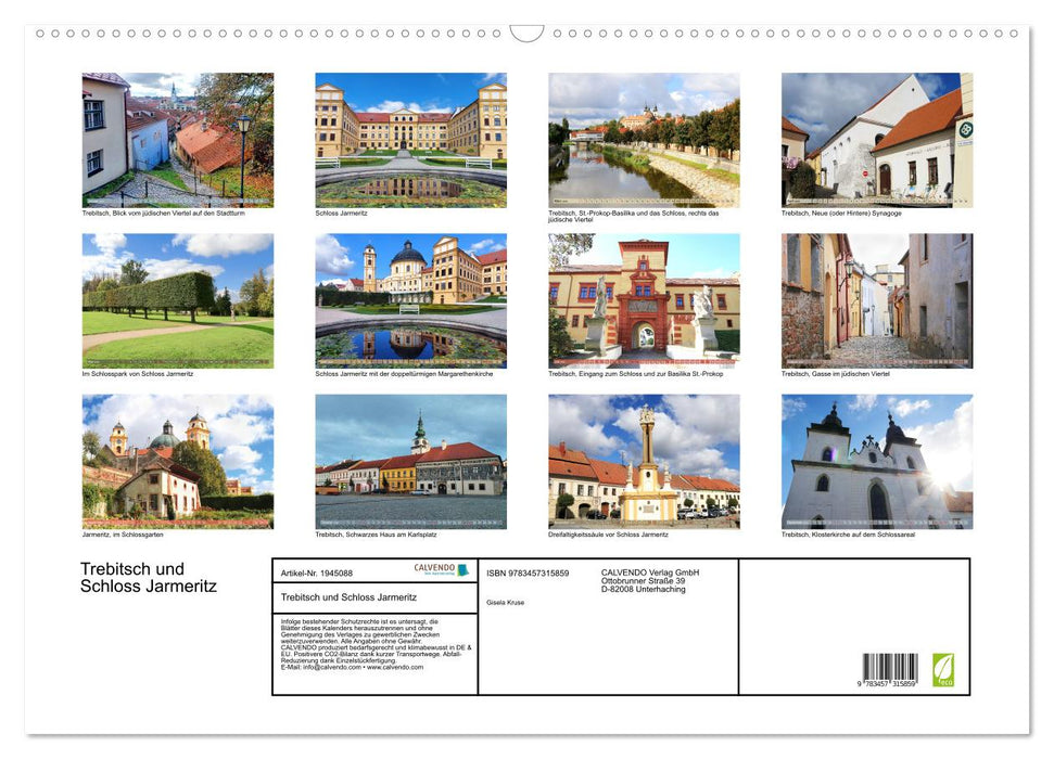 Trebitsch und Schloss Jarmeritz (CALVENDO Wandkalender 2026)